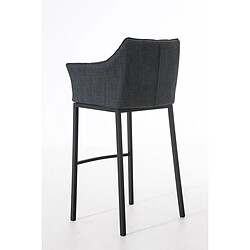 Acheter Decoshop26 Tabouret de bar avec repose-pieds et dossier en tissu gris foncé et pieds métal noir 10_0001174