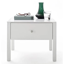 Pegane Table de chevet / table de nuit coloris blanc brillant - Longueur 50 x Hauteur 40 x Profondeur 40 cm