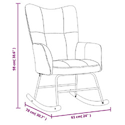 vidaXL Chaise à bascule avec repose-pied Gris foncé Velours pas cher