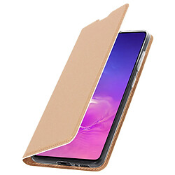 Housse Galaxy S10 Lite Étui Folio Porte-carte Support Vidéo Dux Ducis rose gold