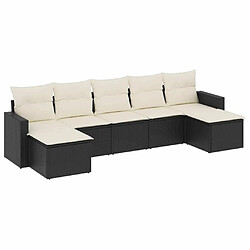 Maison Chic Salon de jardin 7 pcs avec coussins | Ensemble de Table et chaises | Mobilier d'Extérieur noir résine tressée -GKD68428