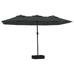 vidaXL Parasol de jardin à double tête avec LED anthracite 449x245 cm