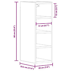 vidaXL Armoire suspendue noir 20x29,5x60 cm bois d'ingénierie pas cher