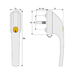 Fp Poignée fenetre FG 300B marron AL0089