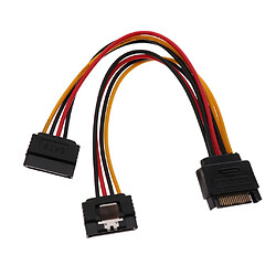 2x SATA Power Y Adaptateur Câble Adaptateur 15Pin Mâle À 2 Cordon Femelle 20cm