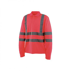 Cepovett Polo haute visibilité - Manches longues - Rouge fluo - 3XL