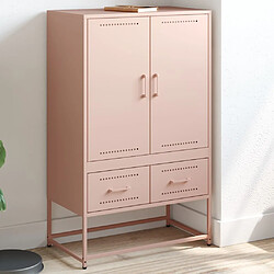 vidaXL Buffet haut rose 68x39x111,5 cm acier