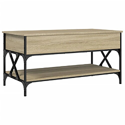 ComfortXL Table Basse Chêne Sonoma 100x50x50cm Bois D'ingénierie Et Métal