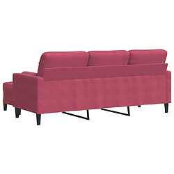 Acheter vidaXL Canapé à 3 places et repose-pieds Rouge bordeaux 180 cm Velours