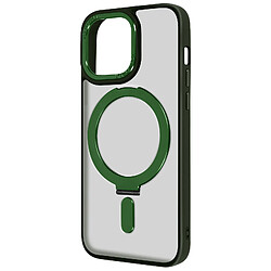 Avizar Coque MagSafe pour iPhone 15 Pro Silicone Gel Anneau Fonction Support Vert