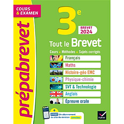 Tout le brevet 3e : cours, méthodes, sujets corrigés : brevet 2024 - Occasion