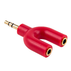 Wewoo Dédoubleur Adaptateur Jack rouge 3.5mm Stéréo Mâle à Double 3.5mm Femelle Splitter