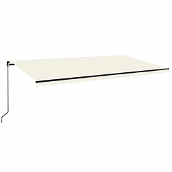 Maison Chic Auvent manuel rétractable,Store manuel de porte 600x350 cm Crème -GKD34323