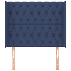 Avis Maison Chic Tête de lit scandinave avec oreilles,meuble de chambre Bleu 93x16x118/128 cm Tissu -MN45288