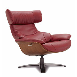 MY NEW DESIGN NAOS- FAUTEUIL EN CUIR ROUGE ET CHENE NATUREL