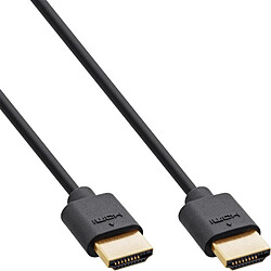 InLine Slim Ultra High Speed HDMI Kabel - 8K4K - Stecker / Stecker - 0,3m - 0,3 m - HDMI Typ A (Standard) - HDMI Typ A (Standard) - 3D - 48 Gbit/s - Schwarz (17933S)