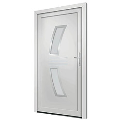 Avis vidaXL Porte d'entrée Blanc 108x208 cm PVC