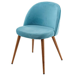 Mendler 2x chaise de salle à manger HWC-D53, fauteuil, style rétro années 50, en velours ~ bleu turquoise