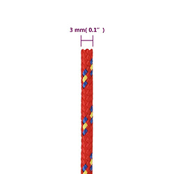 vidaXL Corde de bateau Rouge 3 mm 500 m Polypropylène pas cher