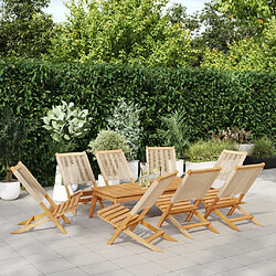 vidaXL Chaises de jardin pliantes lot de 8 beige bois d'acacia massif 