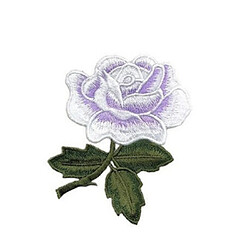 Wewoo 10 pcs rose série broderie autocollants bricolage robe cheongsam patch violet clair + blanc