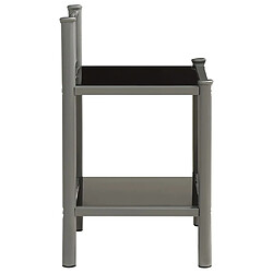 Acheter Maison Chic Table de chevet,Table de Nuit,Meuble de Rangement Gris et noir 45x34,5x60,5 cm Métal et verre