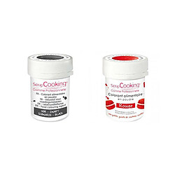 Scrapcooking 2 colorants alimentaires en poudre - rouge-noir