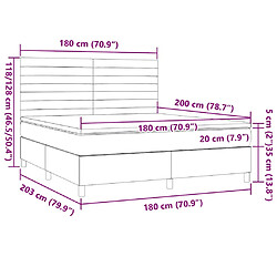 vidaXL Sommier à lattes de lit avec matelas Marron foncé 180x200 cm pas cher