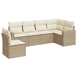 Maison Chic Salon de jardin avec coussins 6 pcs | Ensemble de Table et chaises | Mobilier d'Extérieur beige résine tressée -GKD12441