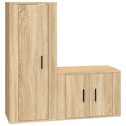 Maison Chic Ensemble de meubles TV 2 pcs pour salon - chêne sonoma bois d'ingénierie -MN25252