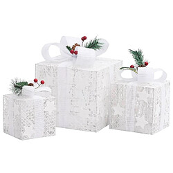 Avis vidaXL Boîtes-cadeaux de Noël décoratives 3 pcs Extérieur Intérieur