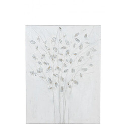 Dansmamaison Peinture Branches Canevas/Bois Blanc/Argent