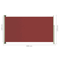 Helloshop26 Auvent paravent store brise-vue latéral rétractable de patio jardin terrasse balcon protection visuelle écran 170 x 300 cm rouge 02_0007319 pas cher