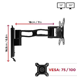 Avis Duronic DM35W1X2 Support Mural pour écran de PC | Hauteur Ajustable | Inclinable/Rotatif | Compatibilité Universelle avec Moniteur d?Ordinateur VESA 75/100 | Passe câble Inclus | Installation au Mur