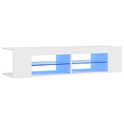 Maison Chic Meubles TV avec lumières LED - Banc TV pour salon blanc 135x39x30 cm -MN54291