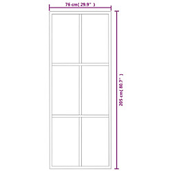 vidaXL Porte coulissante et quincaillerie Verre ESG/Aluminium 76x205cm pas cher