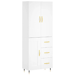 vidaXL Buffet haut Blanc 69,5x34x180 cm Bois d'ingénierie