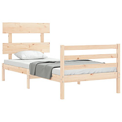 Avis vidaXL Cadre de lit sans matelas 90x200 cm bois massif