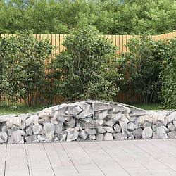 vidaXL Panier de gabions arqué 400x50x40/60 cm Fer galvanisé