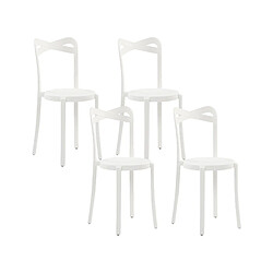 Beliani Lot de 4 chaises CAMOGLI Matière synthétique Blanc