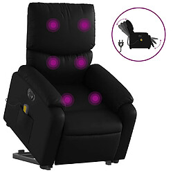 vidaXL Fauteuil inclinable de massage électrique noir similicuir