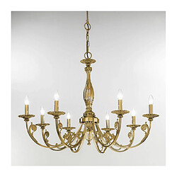 Luminaire Center Chandelier classique PISANI laiton antique 8 ampoules