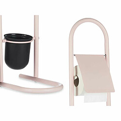 Avis Berilo Dérouleur papier toilette avec pot à balai 16 x 28,5 x 80,8 cm Rose Métal Plastique Bambou (4 Unités)