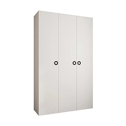 Abiks Meble Armoire à portes battantes Como 1 245,5/150/40 3 portes (blanc/noir)