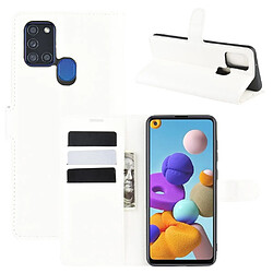 Etui en PU litchi grain cool blanc pour votre Samsung Galaxy A21s