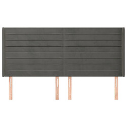 Avis Maison Chic Tête de lit scandinave avec oreilles,meuble de chambre Gris foncé 163x16x118/128 cm Velours -MN24207