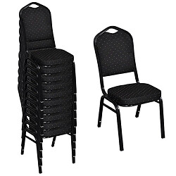 vidaXL Chaises à manger lot de 10 noir tissu