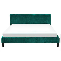 Acheter Beliani Lit double en velours vert foncé 160x200 cm FITOU