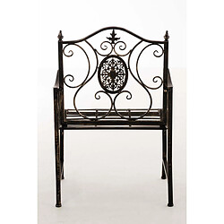 Acheter Decoshop26 Chaise de jardin balcon terrasse avec accoudoirs design rustique en métal bronze 10_0003028