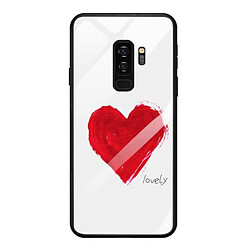 Wewoo Coque Fine Pour Galaxy S9 Plus Couverture de téléphone portable en verre peint Soft Case Edge TPU Couverture mobile Amour